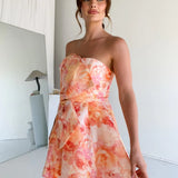 Talulah Camellia Rosetta Coral Print Mini Dress