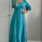 M&S Autograph V-Neck Belted Midi Dress