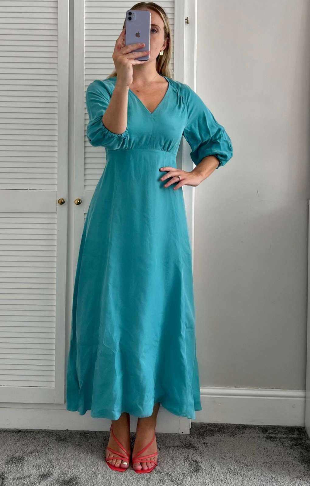 M&S Autograph V-Neck Belted Midi Dress