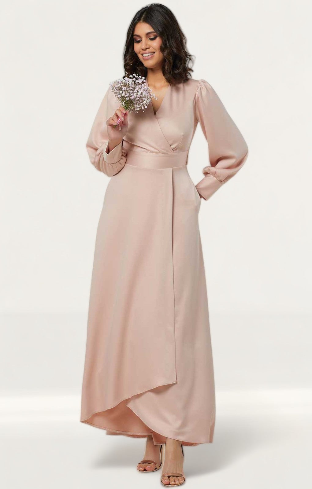 Closet London Blush High-Low Wrap Dress product image