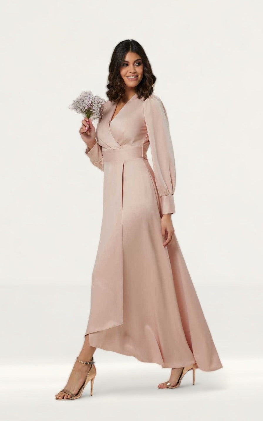 Closet London Blush High-Low Wrap Dress