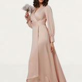 Closet London Blush High-Low Wrap Dress product image