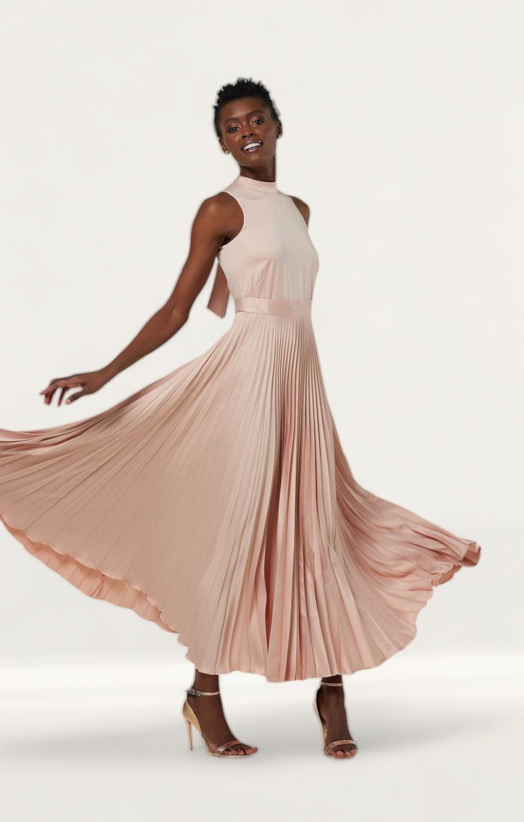 Closet London Blush Pleated Skirt Dress product image