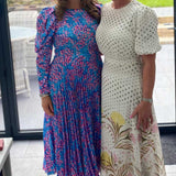 Closest London Pink Print Pleated Midi Dress