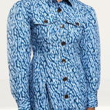 C/Meo Collective Indigo Leopard Good Love Mini Dress