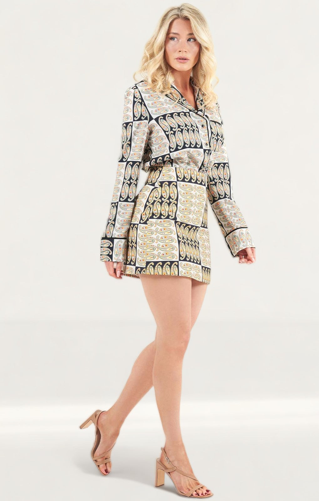 C/Meo Collective Oyster Paisley Archaic Shirt & Skirt Co-Ord