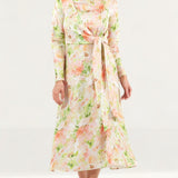 C/Meo Collective Washed Floral Opposite Sides Long Sleeved Midi Dress product image