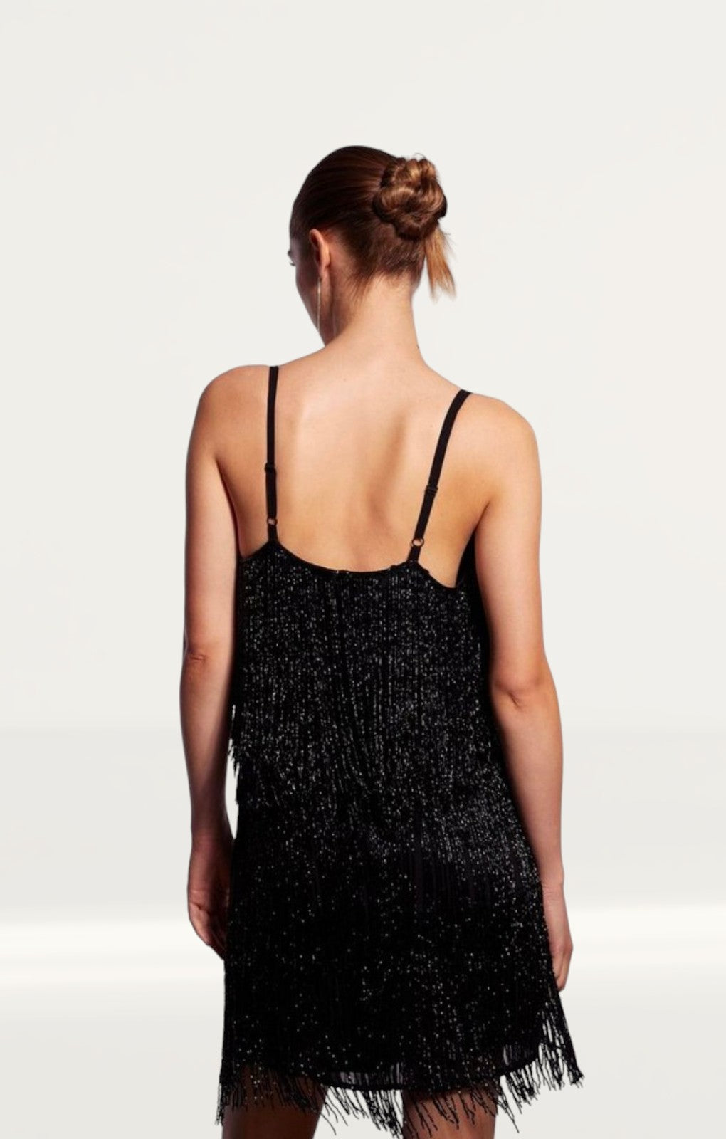 Coast Black Beaded Fringe Mini Dress product image