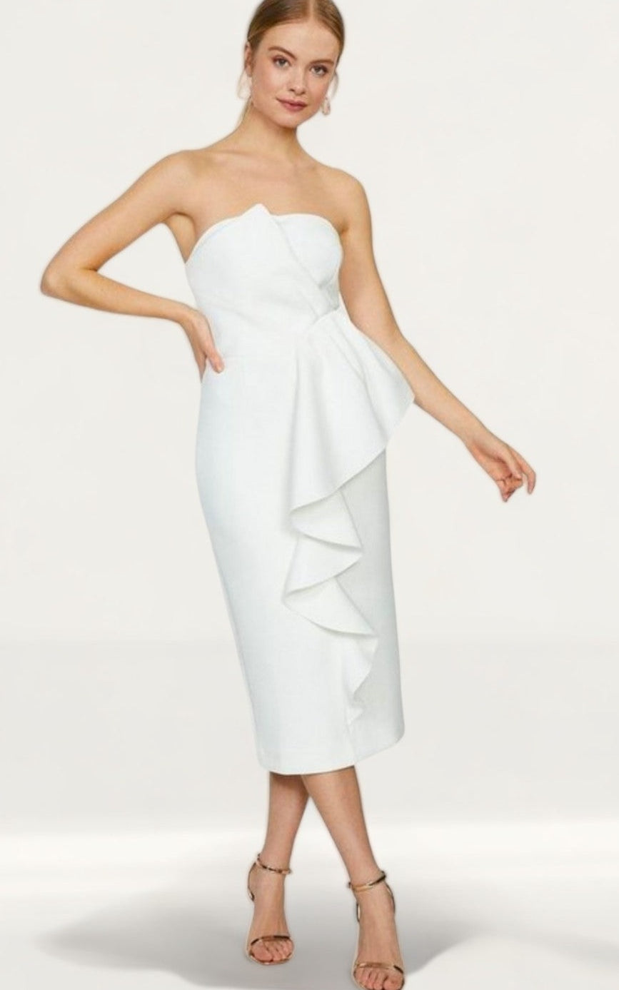 Coast Ivory Ruffle Front Bandeau Dress product image