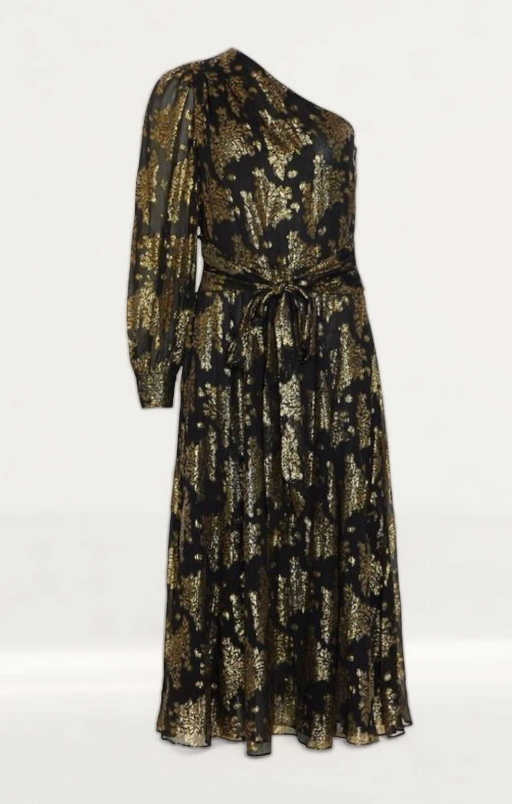 Coast Metallic One Shoulder Belted Dress