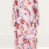 Coast Pink Blouson Sleeve Tiered Midi Dress product image