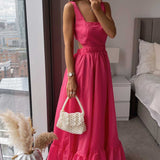 Coast Square Neck Open Back Organza Midi Dress