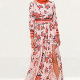 Comino Couture Pink Floral Let's Split Dress product image