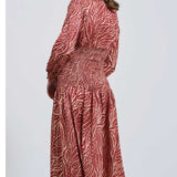 Little Mistress Gold Leaf Midaxi With Shirred Waist