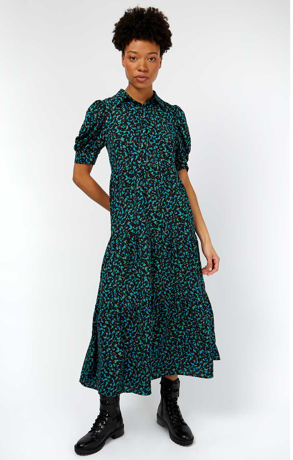 Little Mistress By Vogue Williams Green Short Sleeve Midaxi Dress