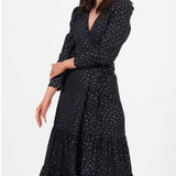 Little Mistress Black Wrap Midi Dress product image