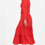 Little Mistress Red Wrap Midaxi Dress