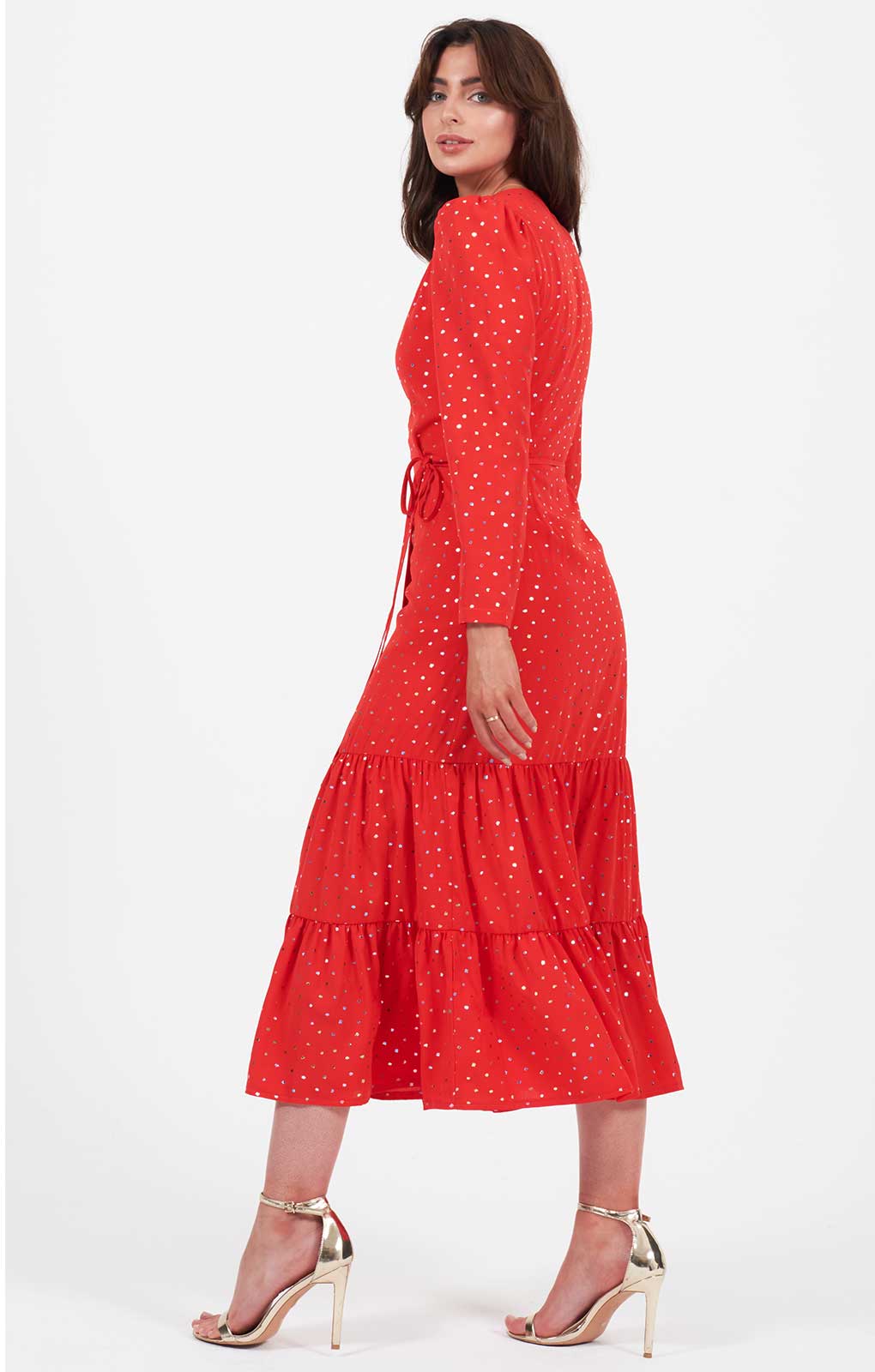 Little Mistress Red Wrap Midaxi Dress product image