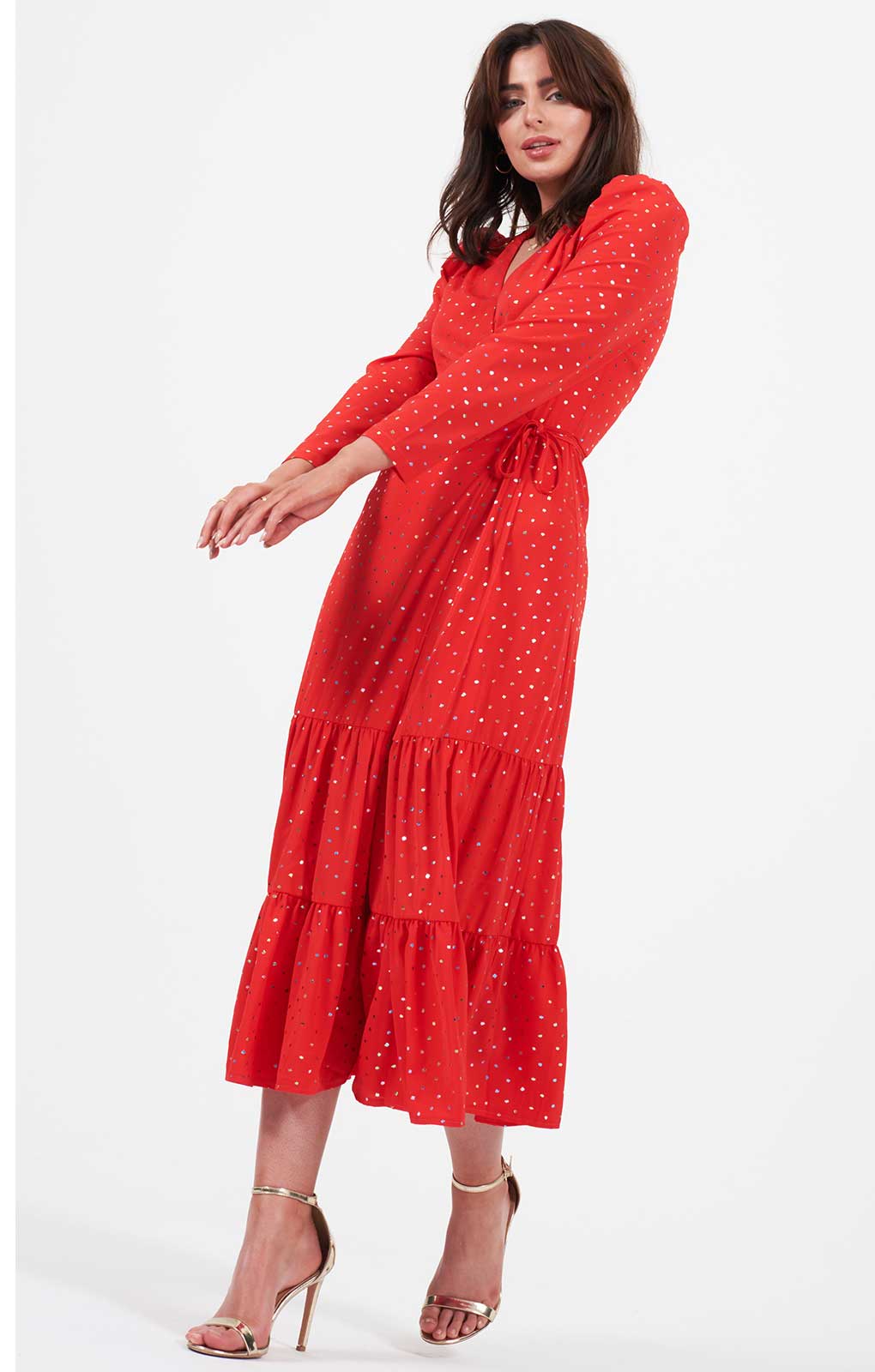 Little Mistress Red Wrap Midaxi Dress product image