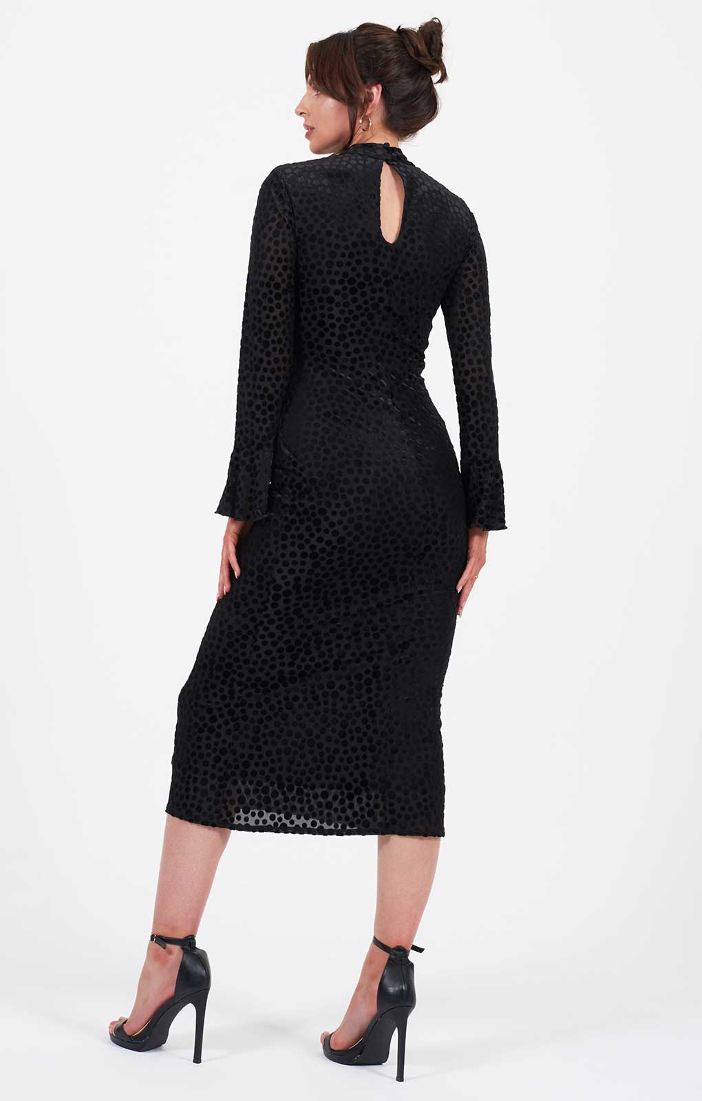 Little Mistress Black Flute Sleeve Midaxi Dress product image