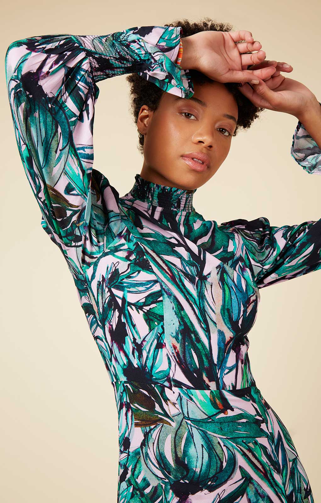 Rent Little Mistress Green Leaf Printed Midaxi Dress | Hirestreet Rent Little Mistress Green Leaf Printed Midaxi Dress | Hirestreet