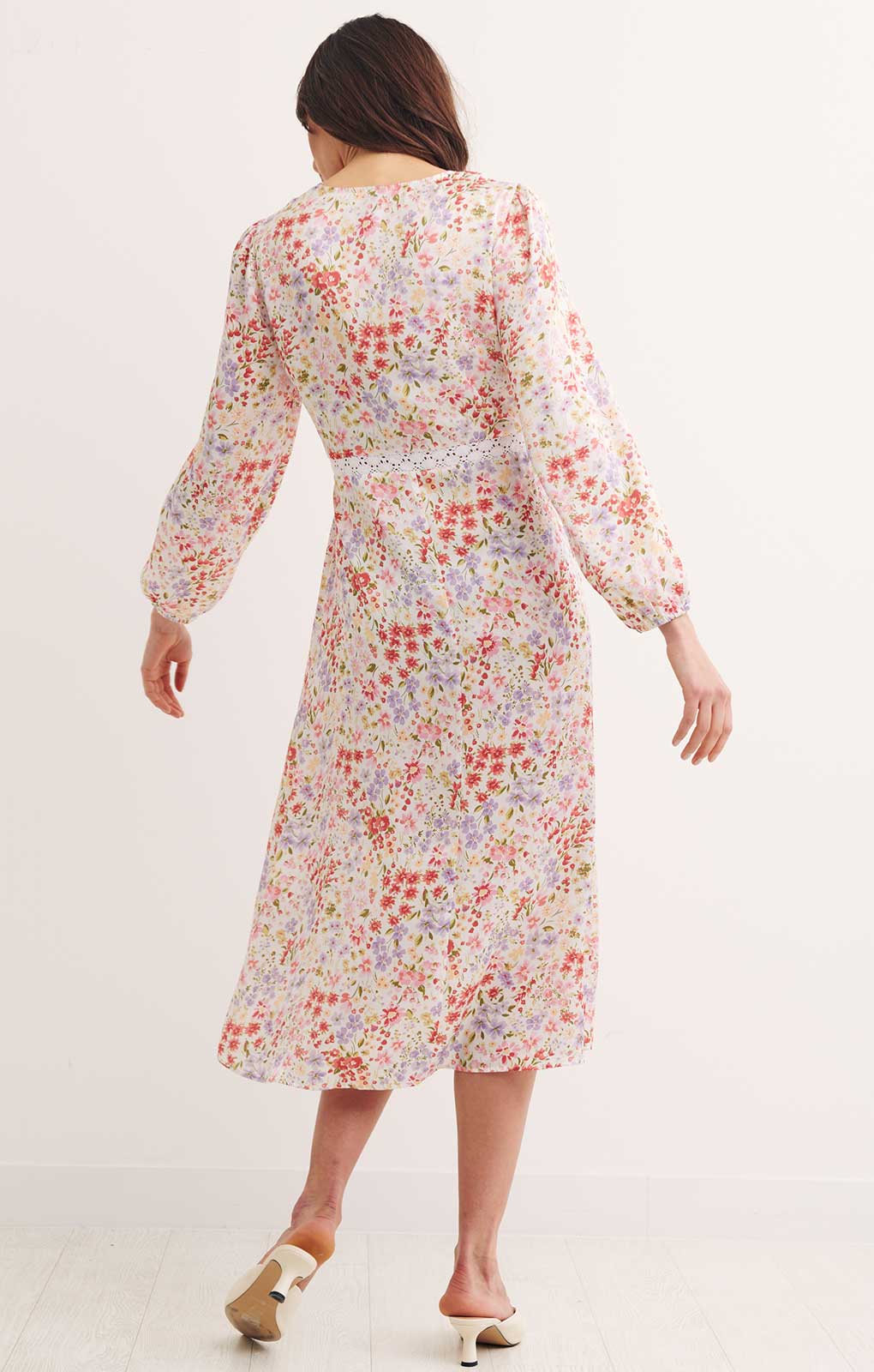 Nobody's Child Sephora Lace Trim Midi Dress product image