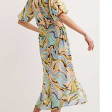 Nobody's Child Marieanne Camo Multi Rebecca Cut Out Midi Dress
