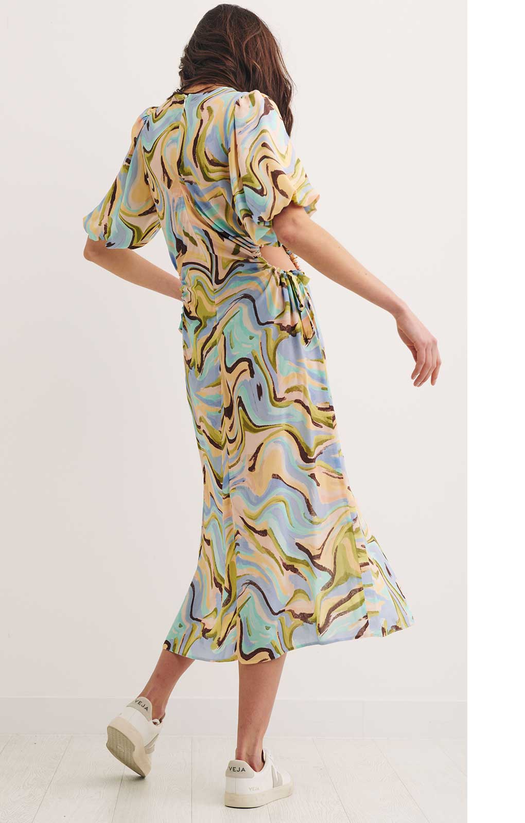 Nobody's Child Marieanne Camo Multi Rebecca Cut Out Midi Dress