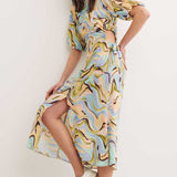 Nobody's Child Marieanne Camo Multi Rebecca Cut Out Midi Dress