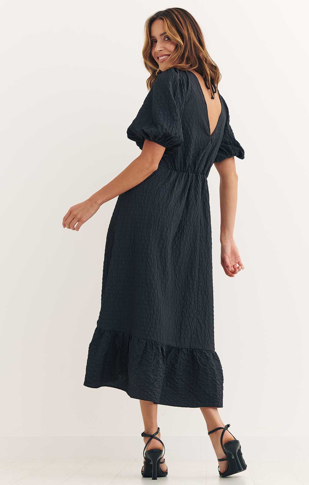Nobody's Child Black Amy Midi Dress