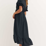 Nobody's Child Black Amy Midi Dress