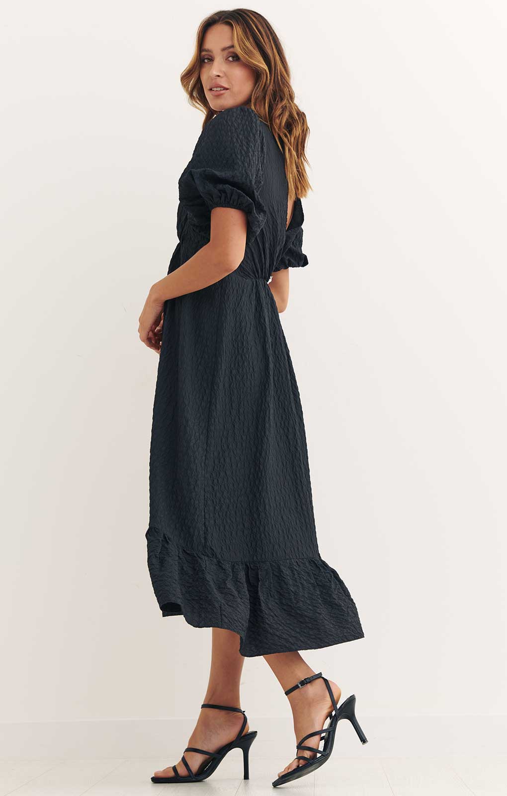 Nobody's Child Black Amy Midi Dress