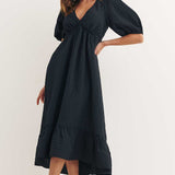 Nobody's Child Black Amy Midi Dress