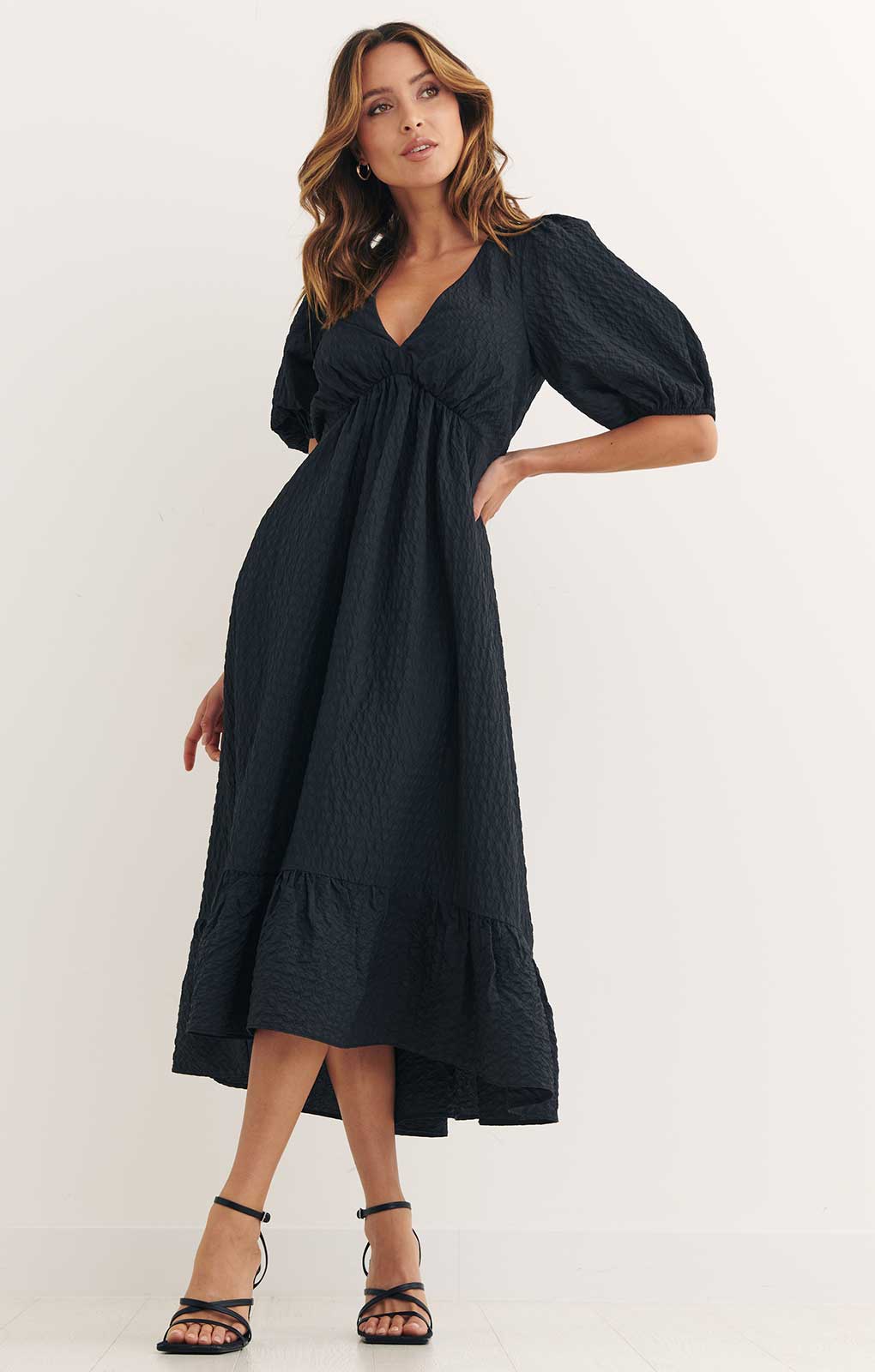 Nobody's Child Black Amy Midi Dress