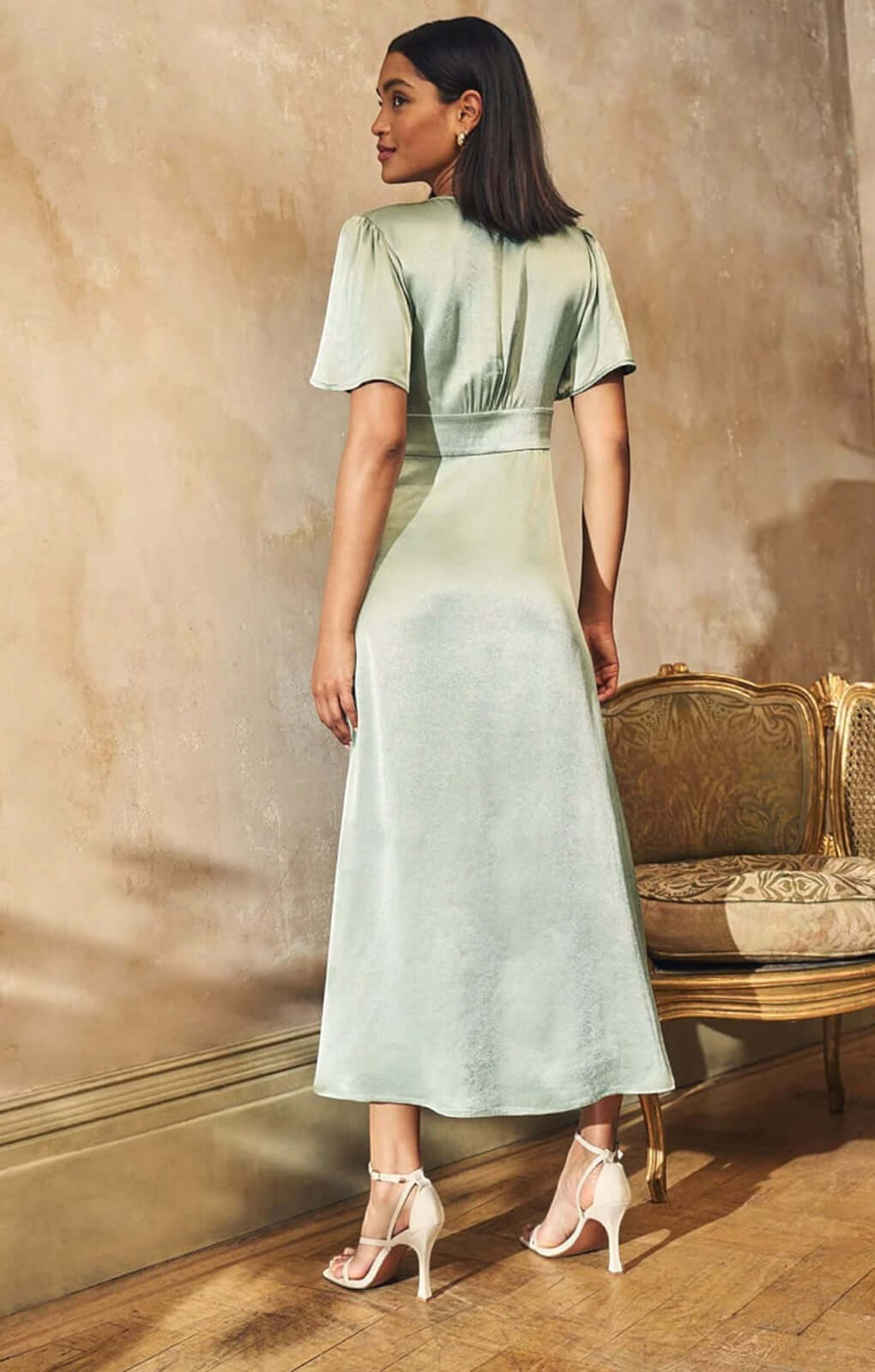 sage green midaxi dress Sage Green Satin Column Devin Maxi Dress
