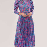 Closest London Pink Print Pleated Midi Dress