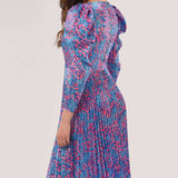 Closest London Pink Print Pleated Midi Dress