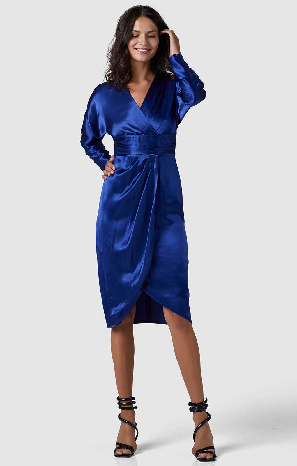 Closet London Navy Kimono Midi Dress