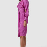 Closet London Pink Floral Jacquard Wrap Pencil Dress
