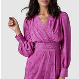 Closet London Pink Floral Jacquard Wrap Pencil Dress