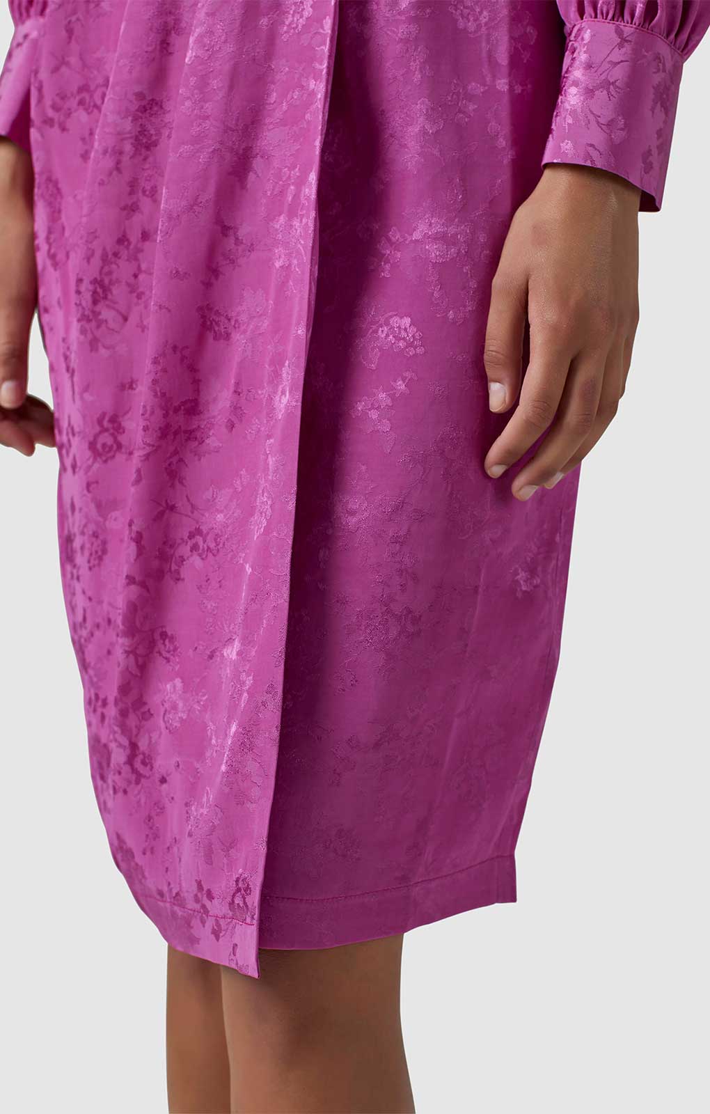 Closet London Pink Floral Jacquard Wrap Pencil Dress