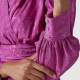 Closet London Pink Floral Jacquard Wrap Pencil Dress