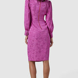 Closet London Pink Floral Jacquard Wrap Pencil Dress