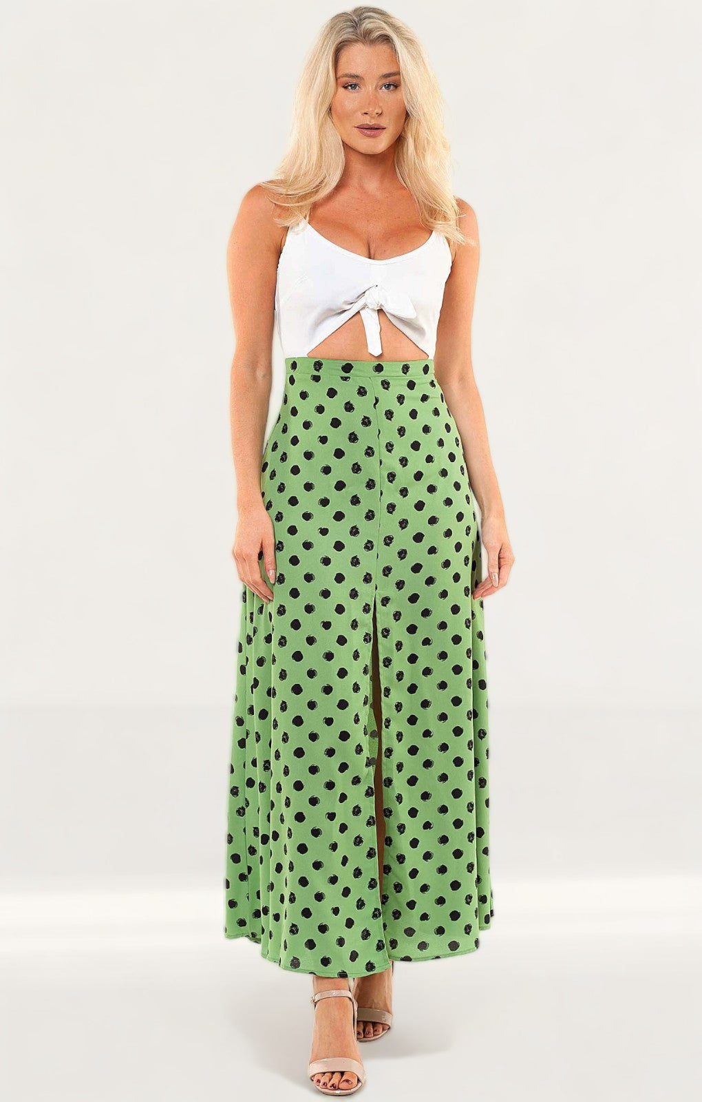 Dancing Leopard Malibu Dress in Green Dotty Mix