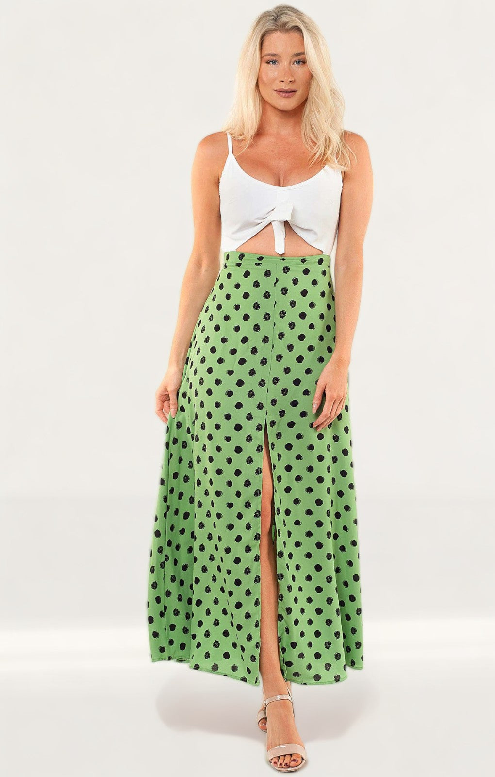 Dancing Leopard Malibu Dress in Green Dotty Mix