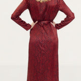 Dancing Leopard Red Wrap Midi Dress