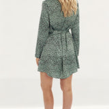 Dancing Leopard Wrap Dress In Mint With Leopard Print product image