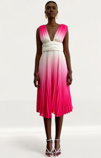 open lace back dress Ivana Pleated One-Shoulder Dress – Minuet Apparel