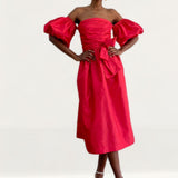 Delfi Collective Red Charlotte Midi Dress