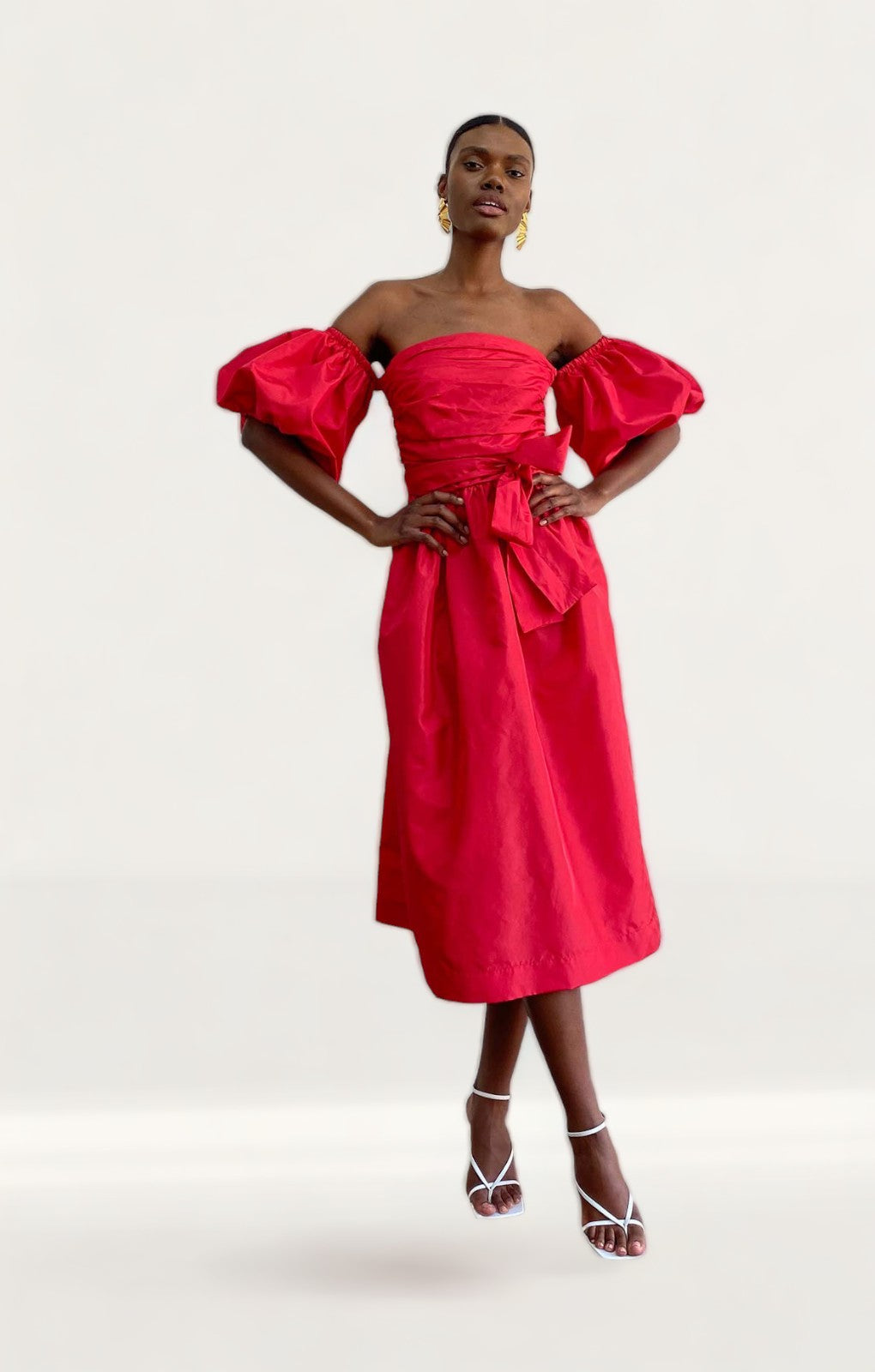 Delfi Collective Red Charlotte Midi Dress